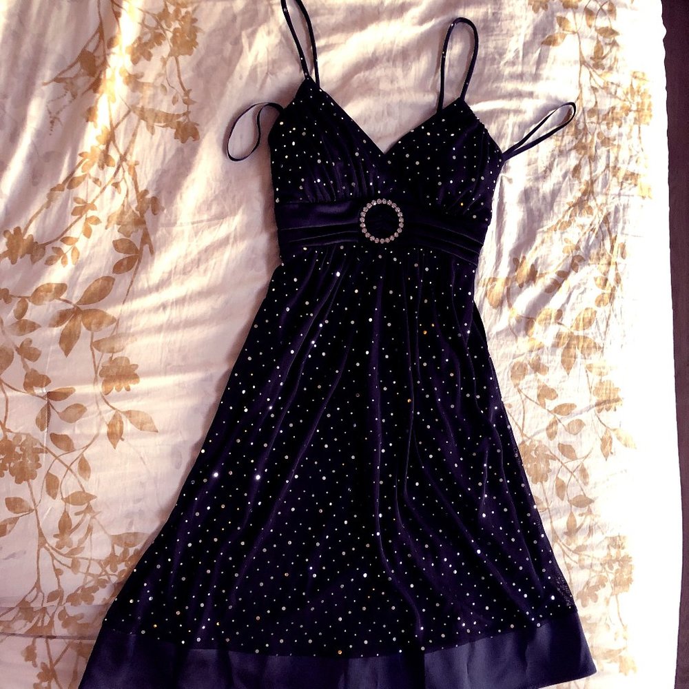 Black Polyester-Spandex Dress